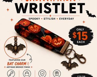 Jack Attack Keychain Wristlet with Bronze Hardware