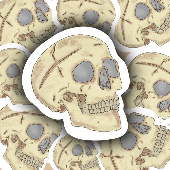Skull Die Cut Sticker  | Hydroflask, Bullet Journal, Scrapbooking