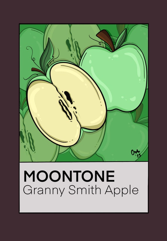 Granny Smith Apple Moontone 8x10 Print | Digital Art, StrawberryMoonCreatives