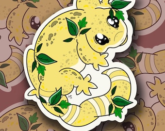 Leopard Gekko Glossy Vinyl Die Cut Sticker | Strawberry Moon Creatives