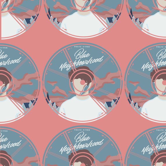 Troye Sivan "Blue Neighbourhood" Vinyl Die Cut Sticker Design | Bujo, Scrapbooking, Stickers, Hydroflask | CheyMarieArt