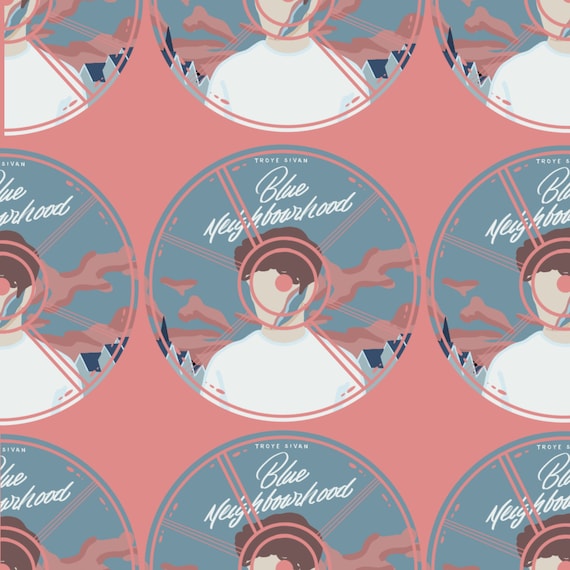 Troye Sivan "Blue Neighbourhood" Vinyl Die Cut Sticker Design | Bujo, Scrapbooking, Stickers, Hydroflask | CheyMarieArt