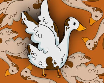 Silly Goose Die Cut Sticker | Strawberry Moon Creatives