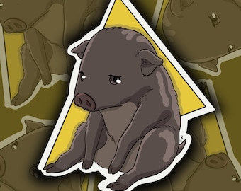 Boar Chinese New Year Anime Glossy Vinyl Die Cut Sticker | Strawberry Moon Creatives