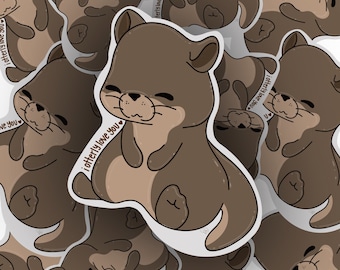I Otterly Love You Die Cut Sticker | Strawberry Moon Creatives