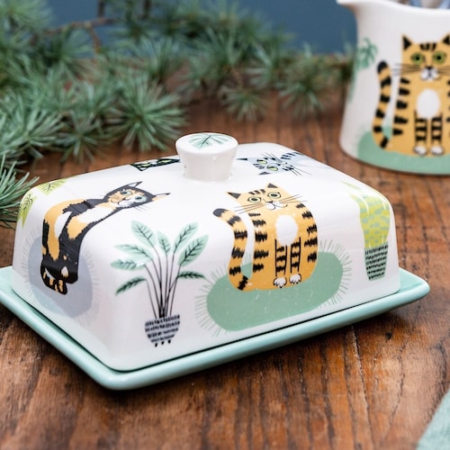 Handmade Ceramic Cat Butter Dish Designed in the UK by Hannah Etsy