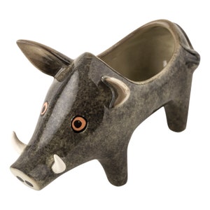 Handmade Ceramic Wild Boar Planter by Hannah Turner