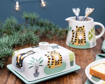Handmade Ceramic Cat Butter Dish, Hannah Turner Design
