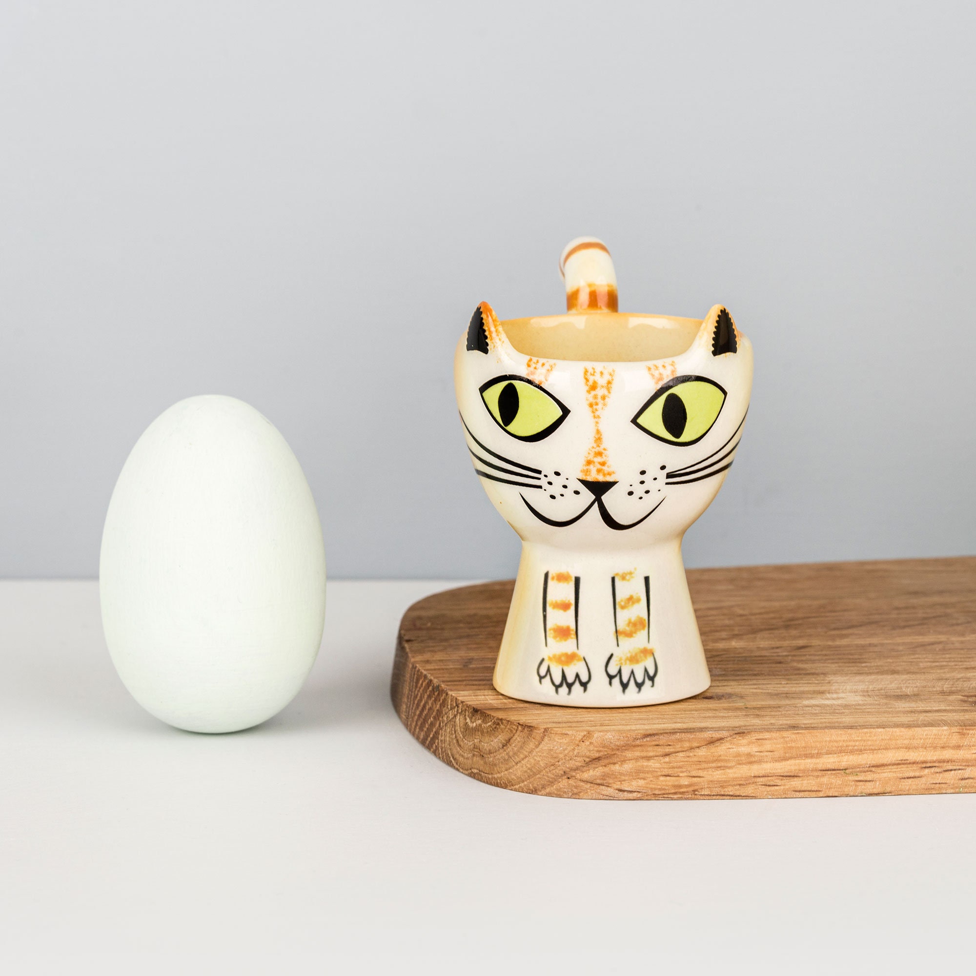 Handmade Ceramic White Swan Egg Cup, Vintage Soft Boiled Egg