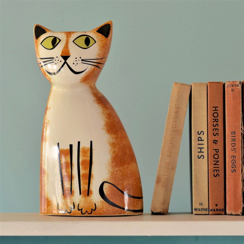 Handmade Ceramic Cat Money Box designed in the UK by Hannah Etsy