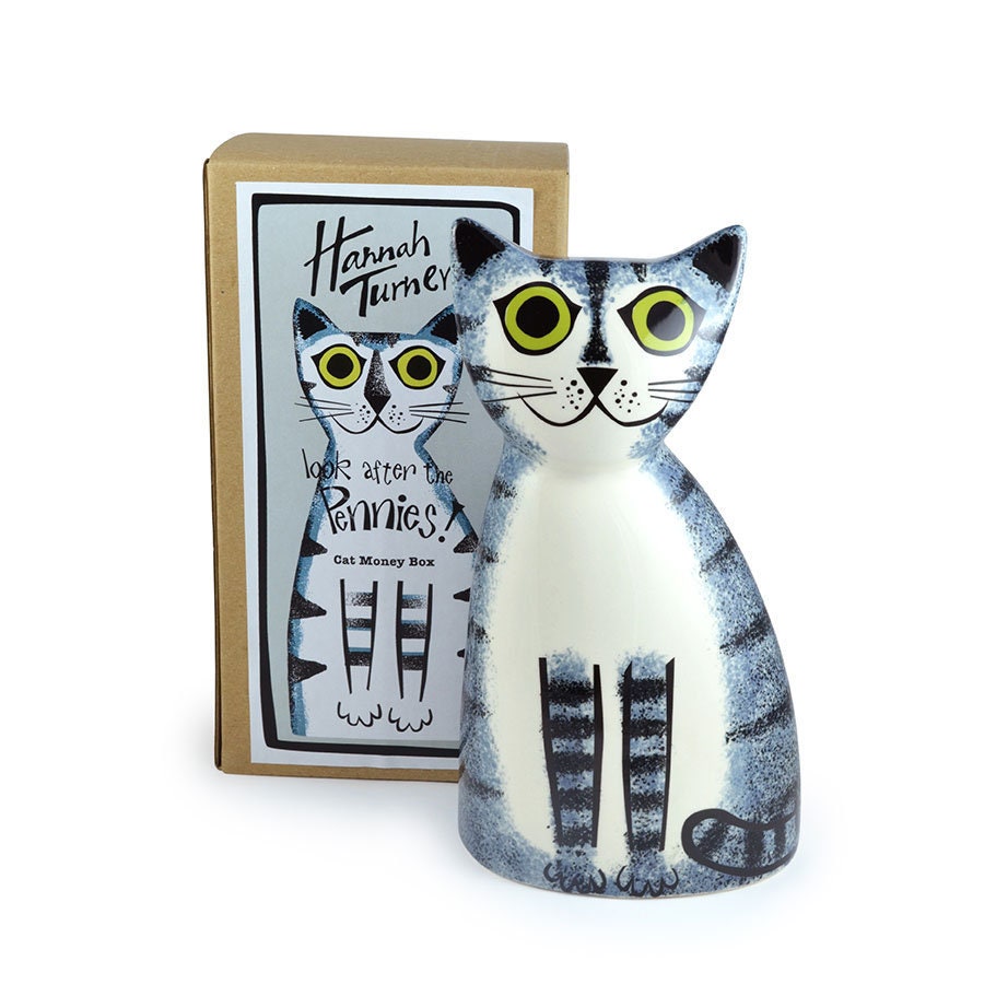 Handmade Ceramic Cat Money Box, Retro Hannah Turner Design - Etsy