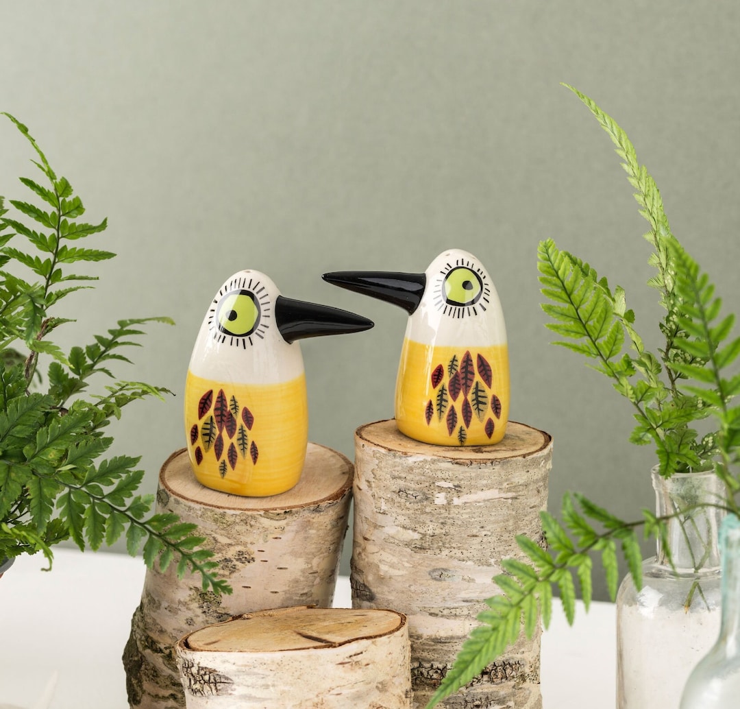 Handmade Ceramic Bird Salt and Pepper Shakers | Hannah Turner Condiment ...