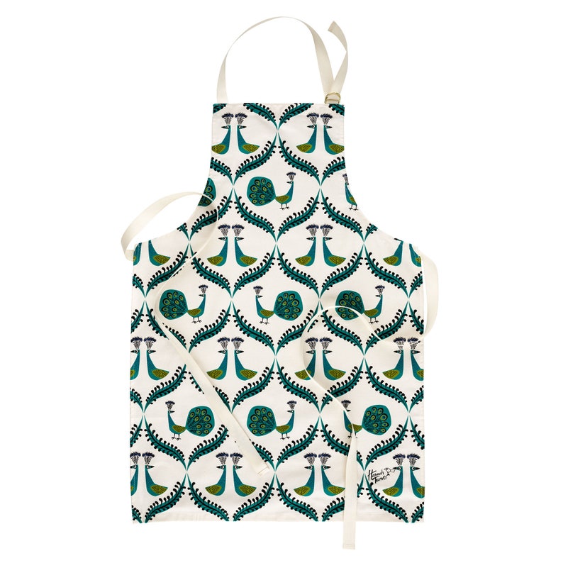 Peacock Cotton Apron by Hannah Turner