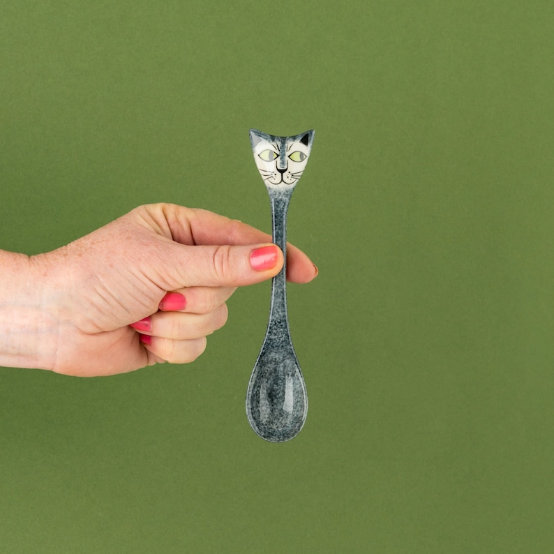 Handmade Ceramic Cat Spoons set of 4 by Hannah Turner
