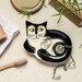 Handmade Ceramic Cat Trinket Dish. Designed in the UK By Hannah Turner. Cat Ring Dish. Cat Spoon Rest or Teabag dish. Tabby Cat, Ginger Cat 