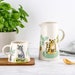 Handmade Ceramic Cat Pitcher, designed in the UK by Hannah Turner, the perfect tall jug for flowers or water. A great gift for a cat lover. 