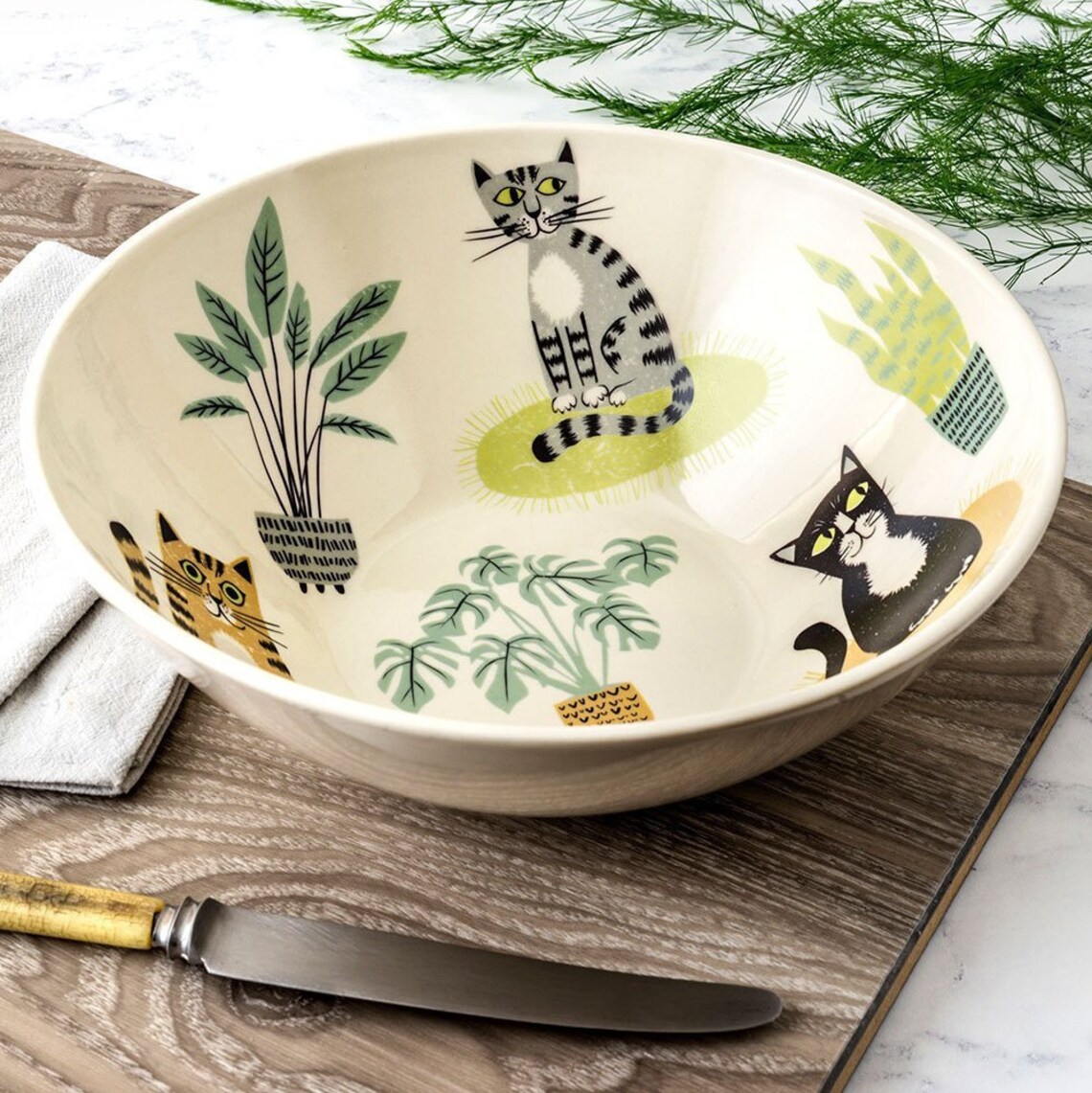 Handmade Ceramic Cat Serving Bowl Designed in the UK by Etsy UK