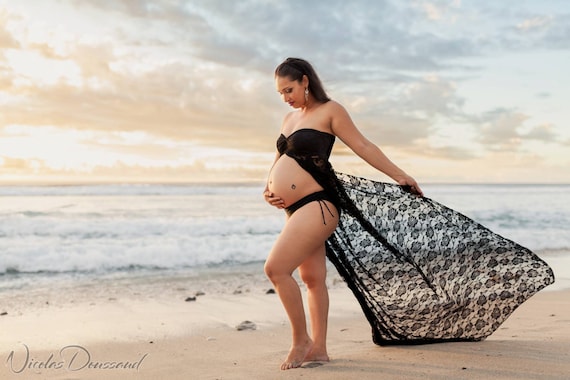 black maternity photoshoot dress