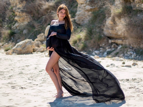 chiffon maternity dress for photoshoot