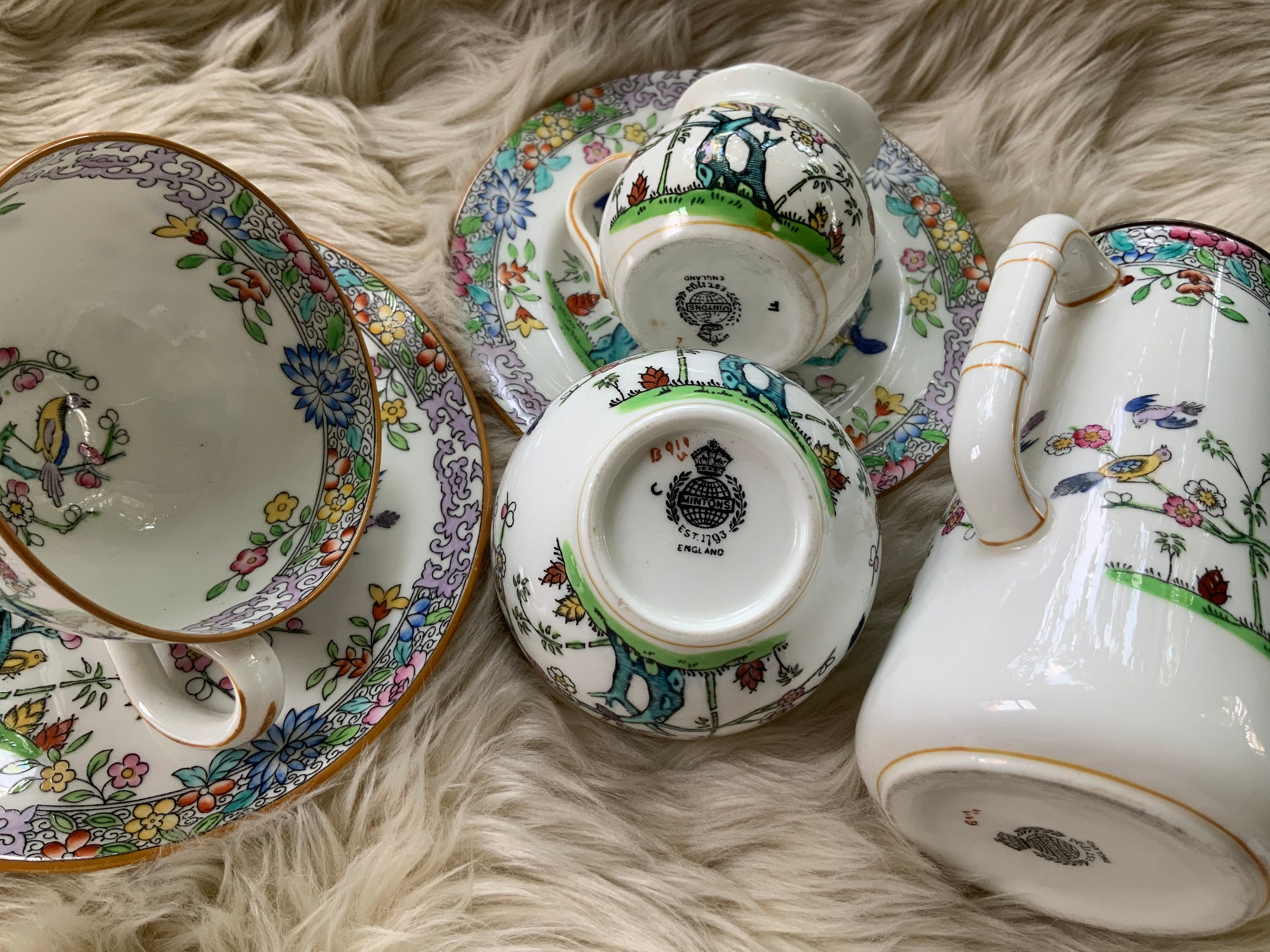 Minton tea set with Chinese style 19th c antique and unique Etsy