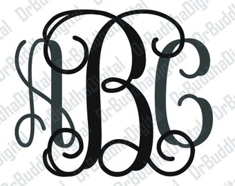 Sale! Interlocking Vine Monogram Font SVG Collection - Interlocking DXF - Letter Clipart - Files for Silhouette Cameo or Cricut