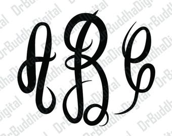 Sale! Master Circle Monogram Font SVG Collection - Master Circle Alphabet DXF - Letter Clipart - SVG Files for Silhouette Cameo or Cricut