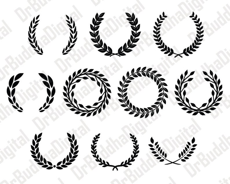 Download Sale Laurel Wreath Monogram Frame SVG Collection Leaf | Etsy