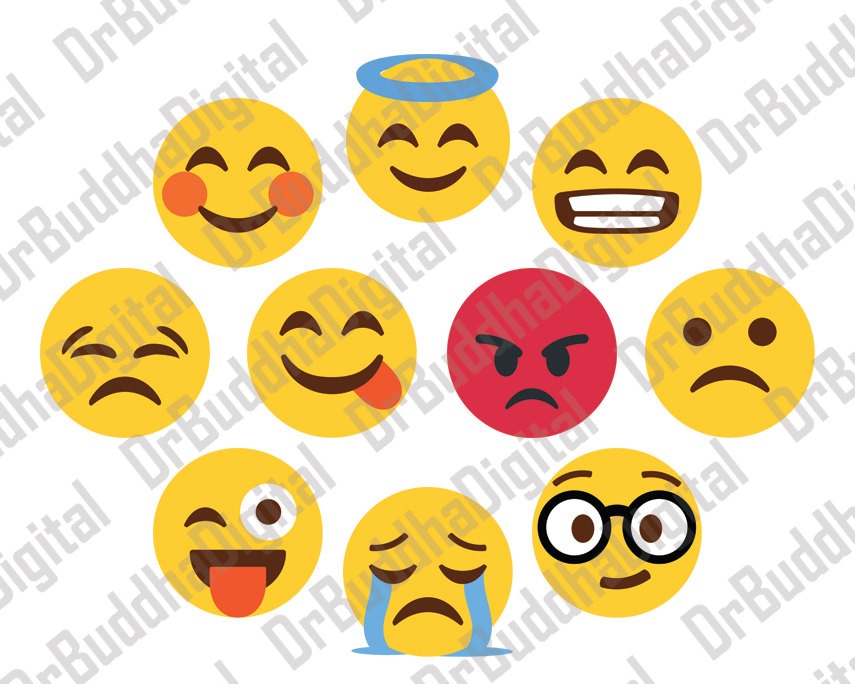 Sale Emoji SVG Collection 2 Emoji DXF Emoji Clipart Svg Etsy