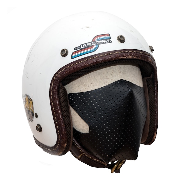 masque moto cuir perforé