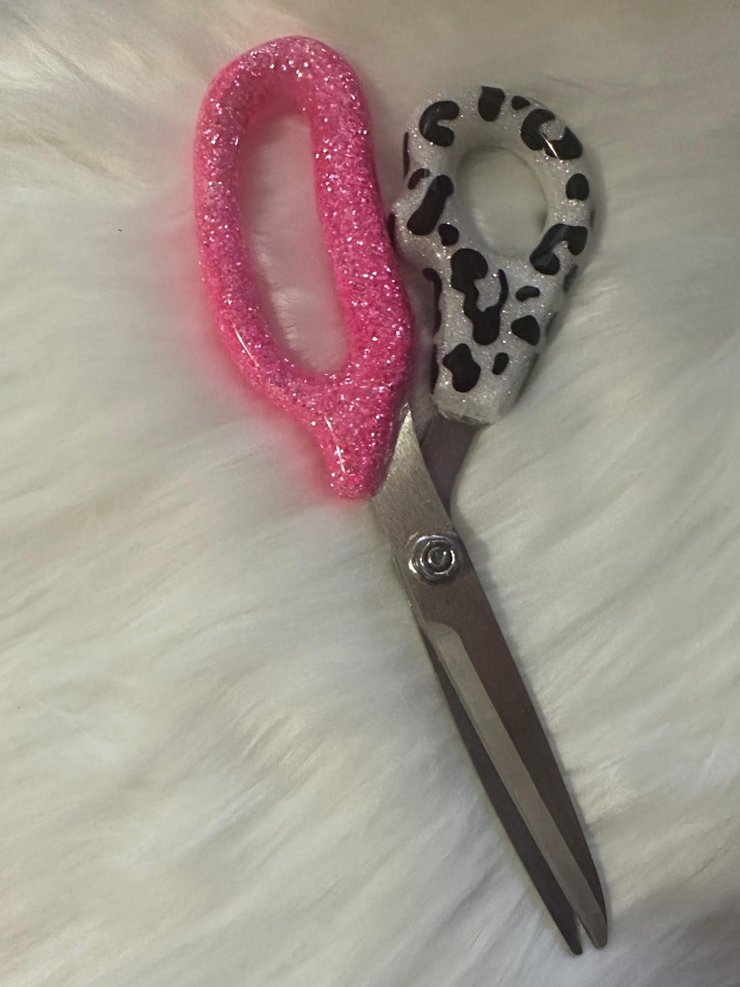 Leopard Scissors Handmade Glitter and Leopard Epoxy Scissors | Unique Crafting Supplies ...
