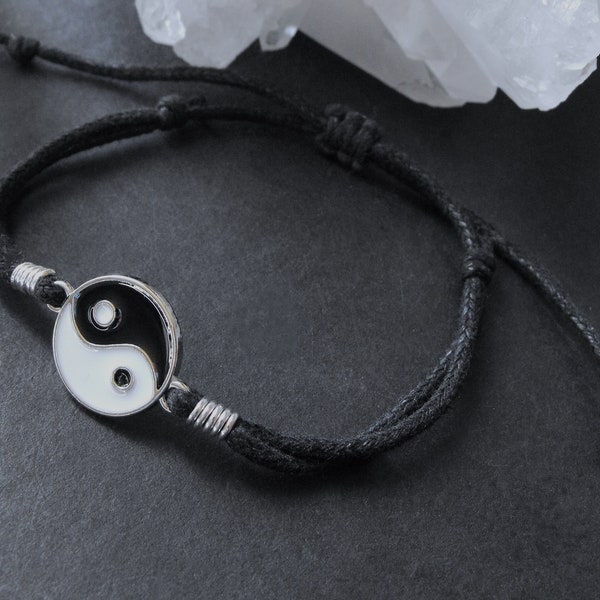 Bracelet cordon Yin Yang, réglable