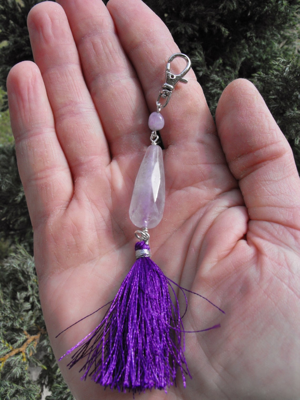 Color Treasure Jewelry Natural Amethyst Tassel Plum Shape main image 0