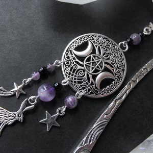 Dreifacher Mond Pentagramm Amethyst Lesezeichen