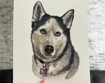 Made to order Custom pet portraits from photo hand-made watercolor, perfect gift for pet lover!