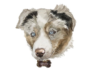 Made to order Custom pet portraits from photo hand-made watercolor, perfect gift for pet lover!