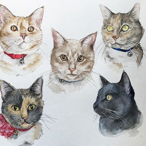 Hand-painted watercolor dog cat any pet portrait from your photo. Perfect Gift for Pet Lovers. USA Seller image 3