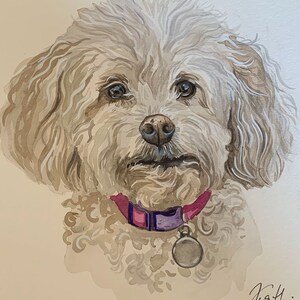 Original Hand Painted Watercolor of your fur baby Perfect gift for pet lover. USA seller image 3