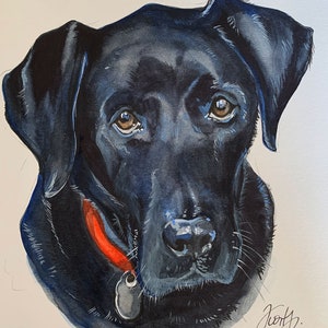 Original Hand Painted Watercolor of your fur baby Perfect gift for pet lover. USA seller image 2