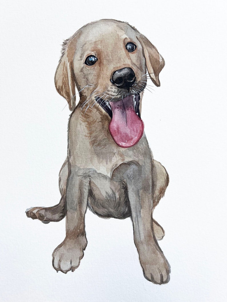 Original Hand Painted Watercolor of your fur baby Perfect gift for pet lover. USA seller image 1