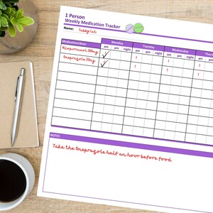 PDF Weekly Medication Tracker Download - Etsy