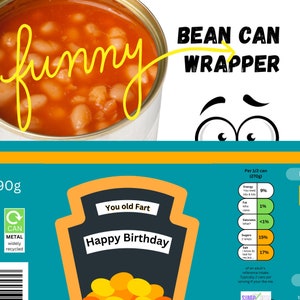 Etichetta per lattina di fagioli al forno - Download digitale immediato in PDF