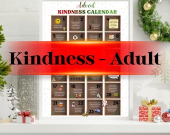 Printable Advent Calendar (Kindness) - Instant PDF digital download