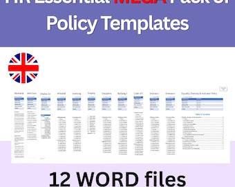 HR Essentials MEGA Pack of Policy Templates | Word Documents | Instant downloads