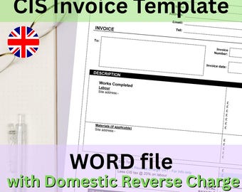 CIS invoice template (with Domestic Reverse Charge) - WORD file instant digital download