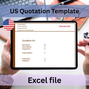 Quotation template US - EXCEL file instant digital download