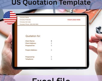 Quotation template US - EXCEL file instant digital download