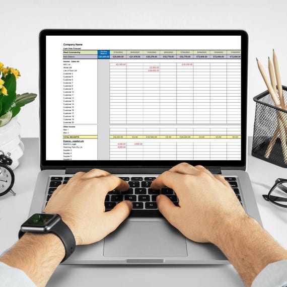 Cash Flow Forecast for small to medium business - EXCEL digital download