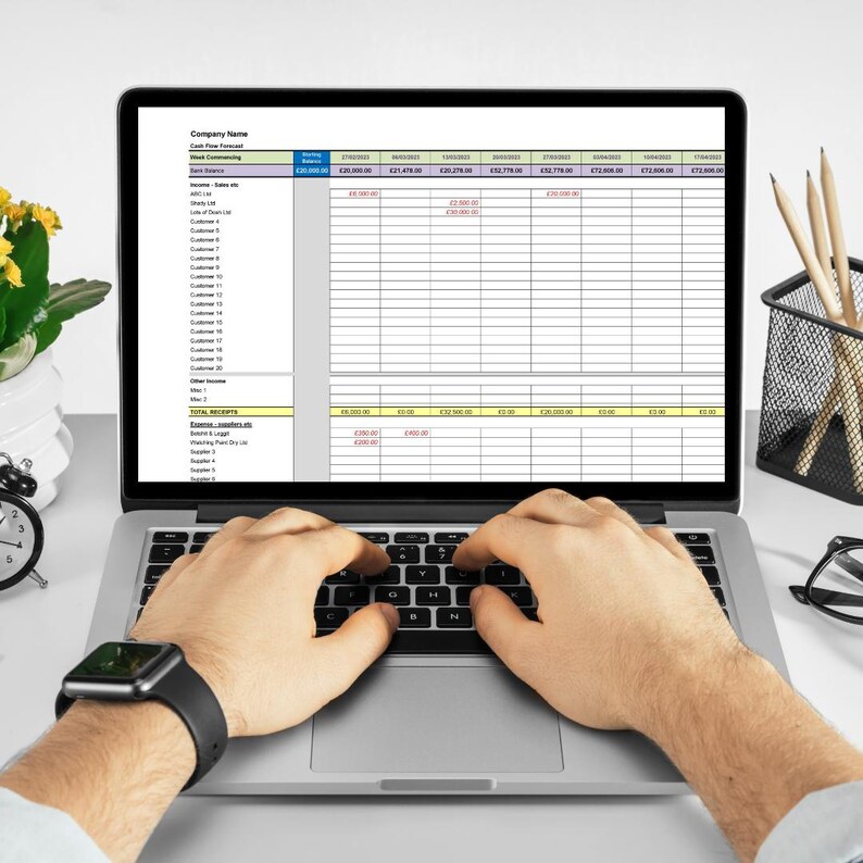 Cash Flow Forecast for small to medium business - EXCEL digital download image 1