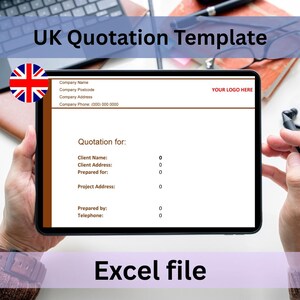 Quotation template UK - EXCEL file instant digital download