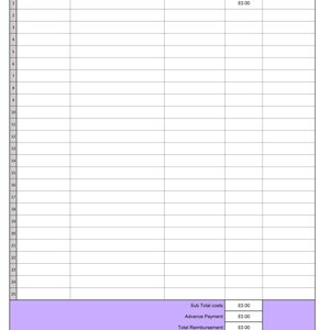 EXCEL Mitarbeiter Spesenabrechnungsformular herunterladen Bild 4